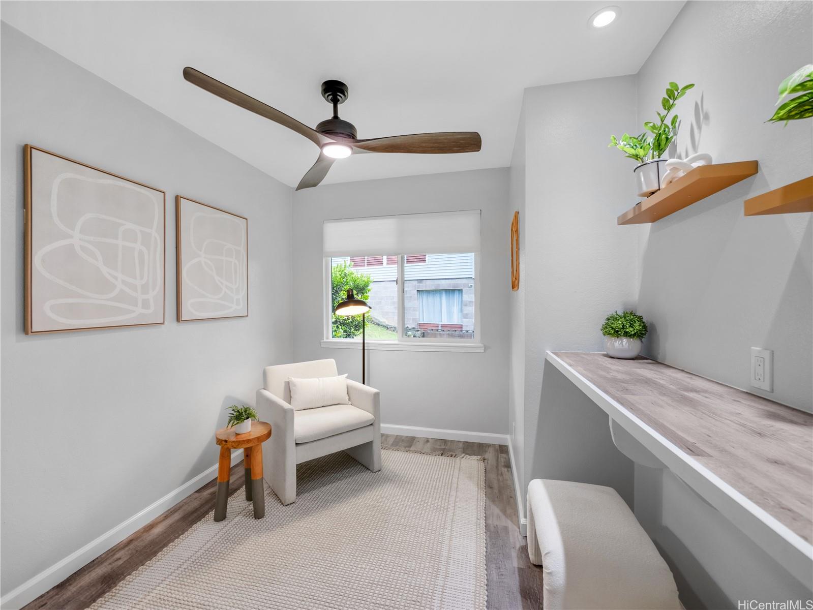 Flex office nook with built-in desk