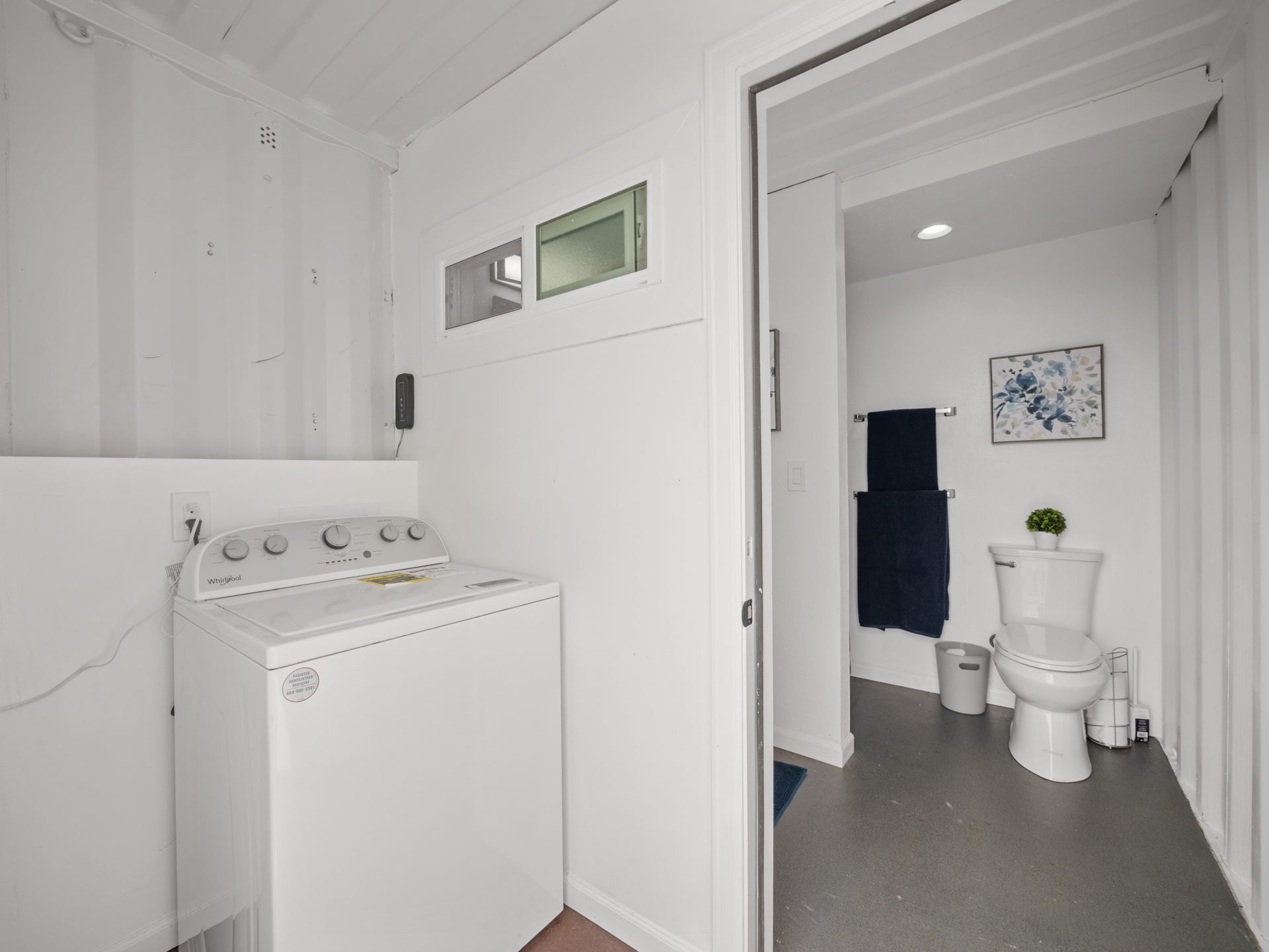 Laundry and bathroom